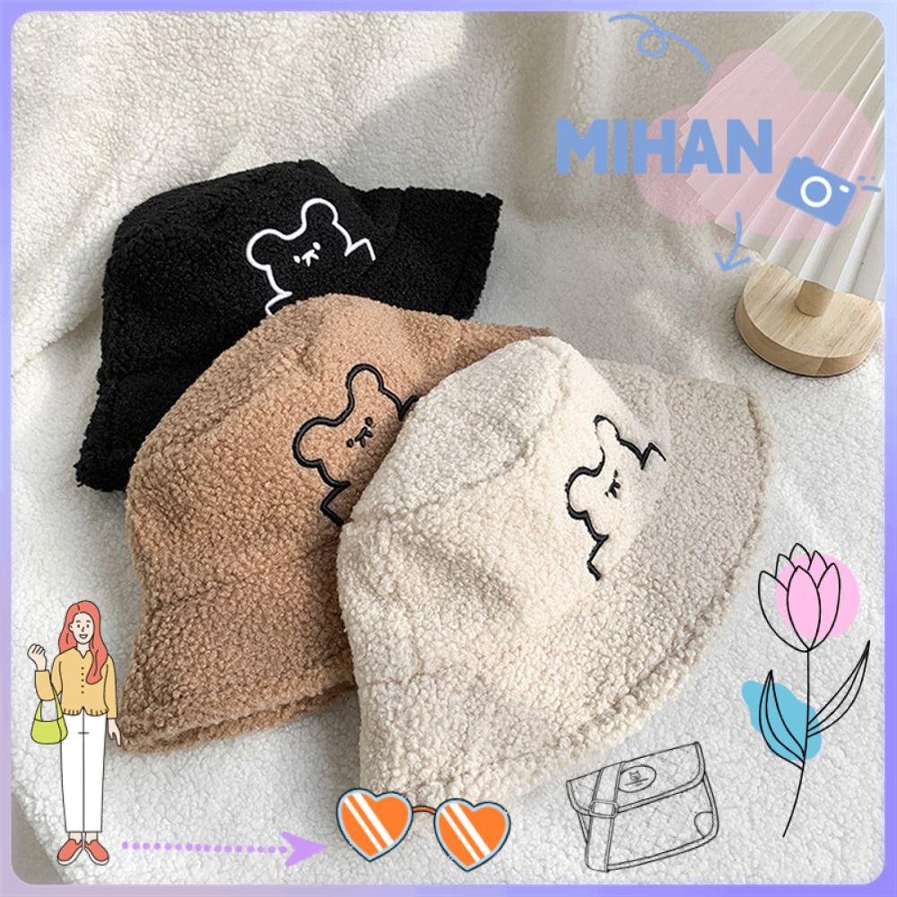 Mũ Bucket Thêu Họa Tiết Thời Trang Mùa Đông MIHAN1