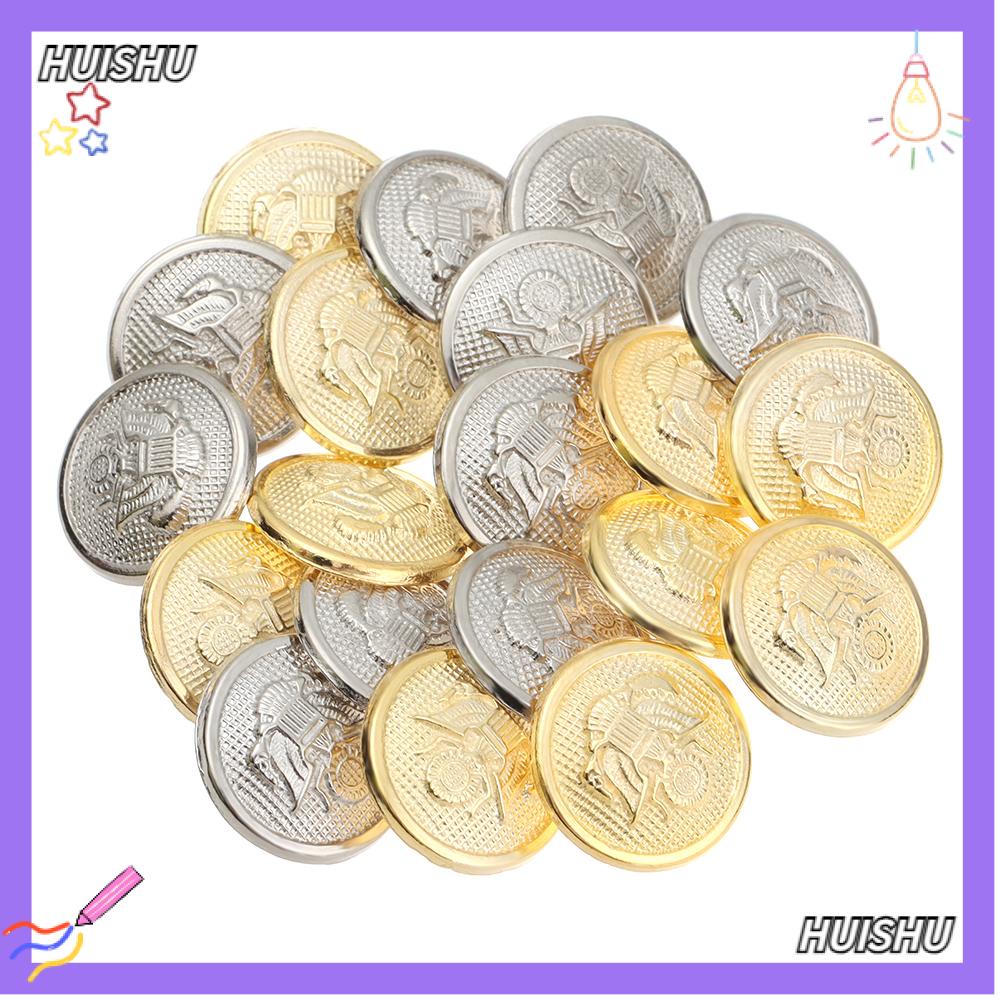 ✣Hs✣ Bộ 10 Nút Áo Tròn Hình Đại Bàng Bằng Kim Loại Chất Lượng