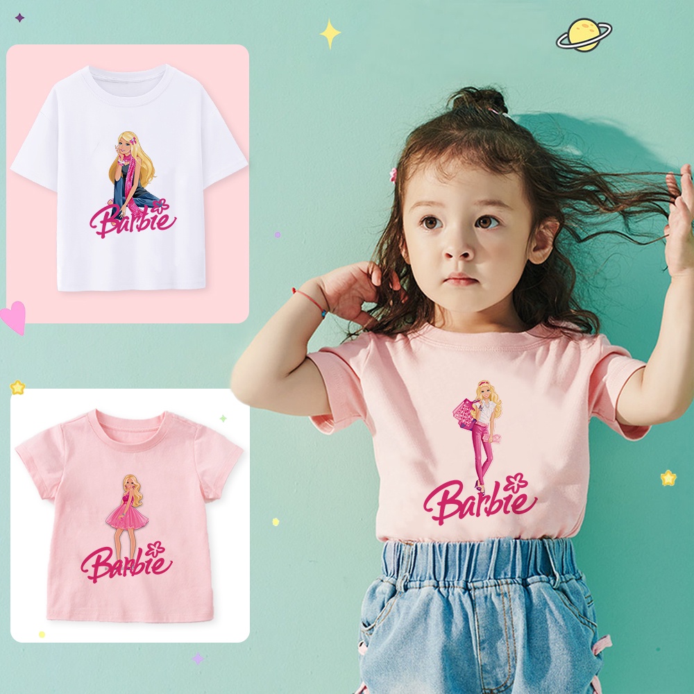 Áo Thun In Hình Búp Bê barbie Thời Trang Dành Cho Bé Gái
