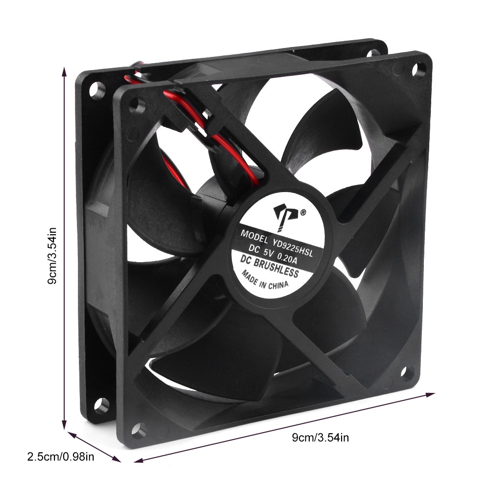 RIRIHI Quạt Làm Mát Không Chổi Than 9225 92Mmx25Mm 12V 2Pin DC