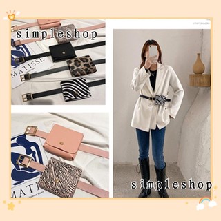 Túi đeo hông mini 2 trong 1 bằng da giả thời trang cho nữ