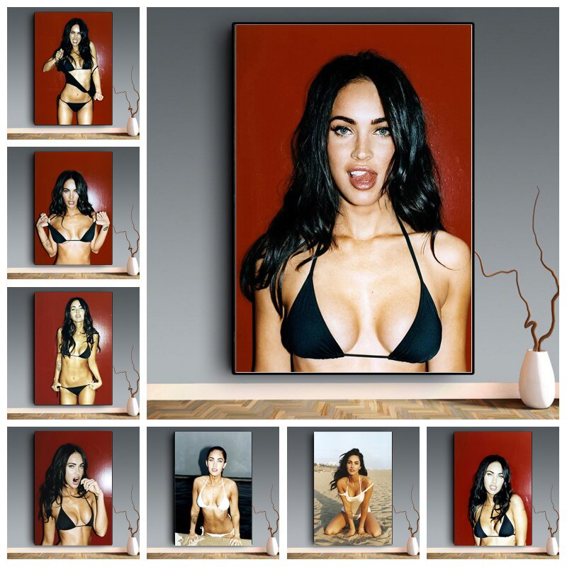 Megan Fox Phim Gợi Cảm Âm Nhạc Nữ Diễn Viên Ngôi Sao Mô Hình Cô Gái Poster HD In Hình Nghệ Thuật Tre
