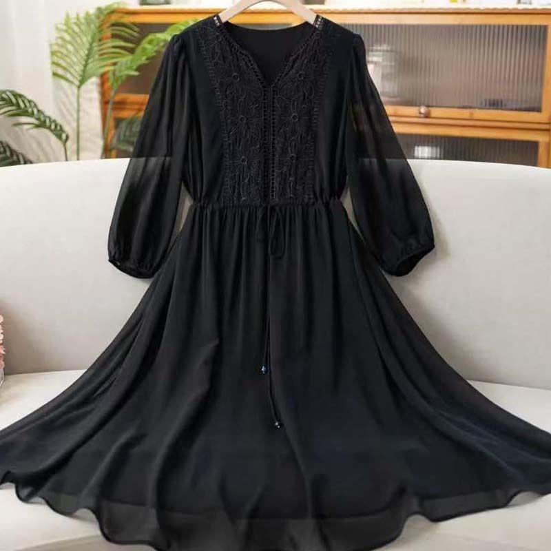 Đầm Voan Trắng Dáng Rộng Thêu Họa Tiết Thời Trang Mùa Hè 2023 Chất Lượng Cao