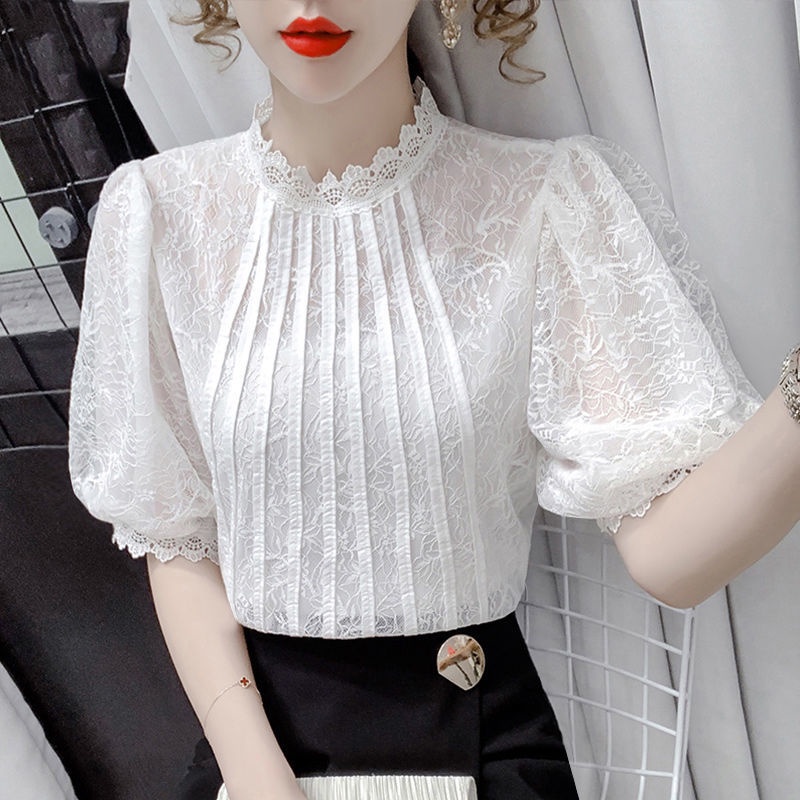 Áo Sơ Mi Chiffon Tay Lửng Thời Trang Mùa Hè Kiểu Mới Cho Nữ