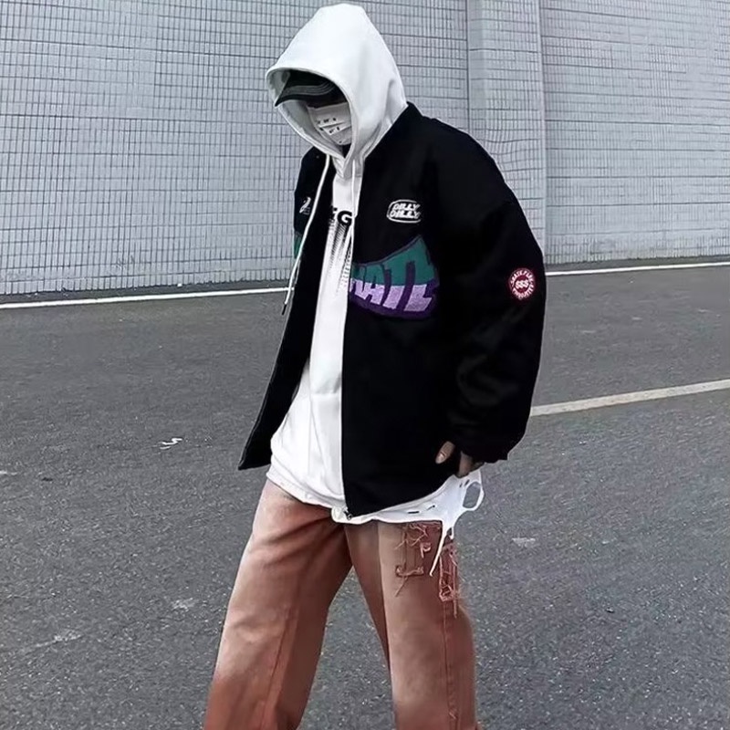 Áo Khoác Bóng Chày Tay Dài Dáng Rộng Thêu Họa Tiết Phong Cách Đường Phố Mỹ Thời Trang Cho Nam Và Nữ