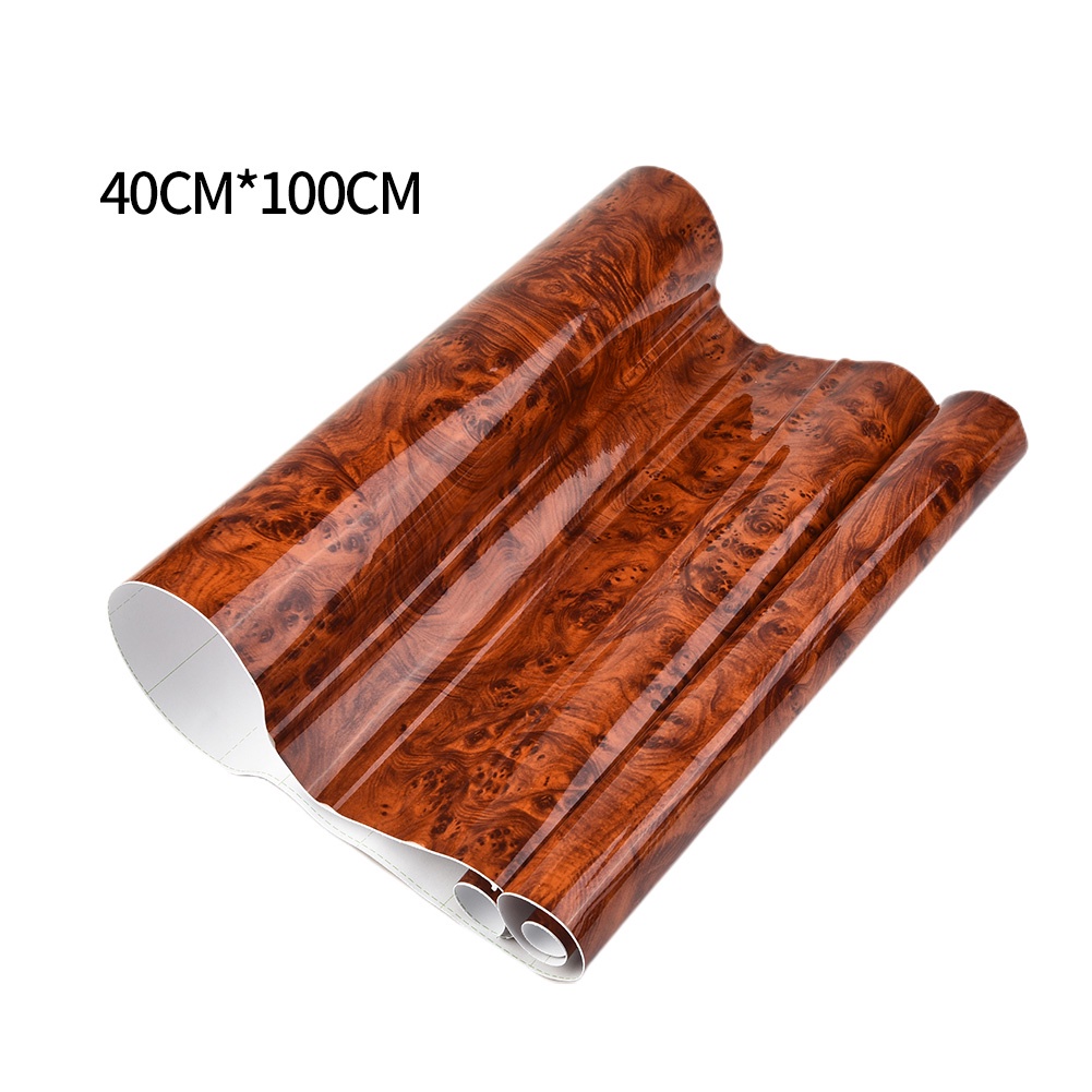 Miếng Dán decal Chống Thấm Nước Họa Tiết Vân Gỗ Trang Trí Xe Hơi 40x100cm