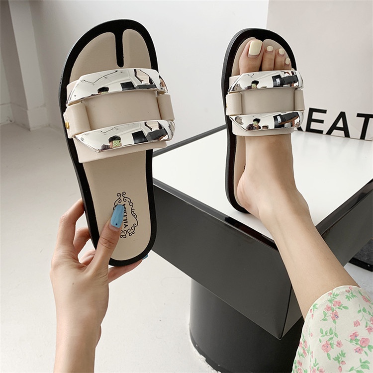 ZTAIXIELUA Dép Quai Ngang Khóa Vuông Thời Trang Mùa Hè Dành Cho Nữ