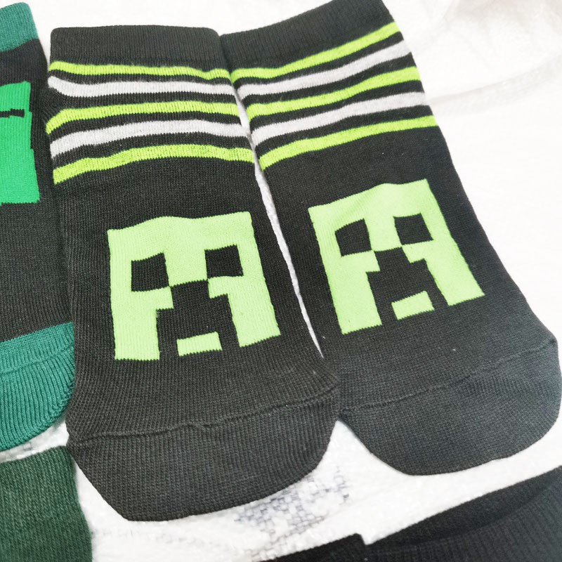 Set 5 Đôi Tất Cotton Hoạ Tiết Minecraft Cho Bé