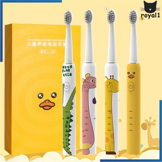 Bàn chải đánh răng điện trẻ em di động vịt vàng bàn chải đánh răng siêu âm lông mềm một thế hệ tóc royal1.vn