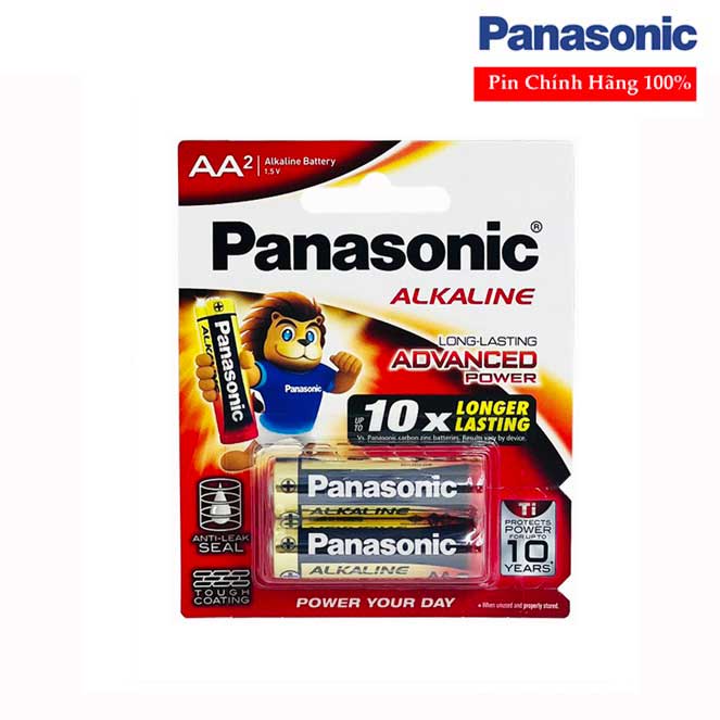 Pin Alkaline 2A 3A Panasonic chính hãng Vỉ 2 viên pin tiểu/pin đũa dùng 1 lần cho micro karaoke, đồng hồ, điều khiển