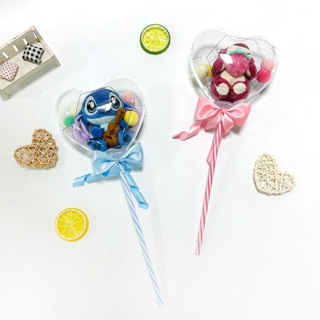 Lotso Bó Hoa Nhồi Bông Hình Trái Tim / Gấu Dâu Tây Xinh Xắn Làm Quà Tặng Sinh Nhật / Valentine Cho Bé Gái