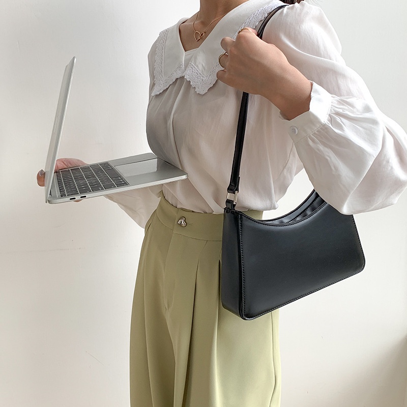 Hàn quốc phong cách mới niche bag ladies shoulder bag ins female all-match pillow bag macaron color shaping túi dưới cánh tay