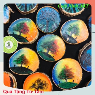 Tranh gỗ phong cảnh mini trang trí decor