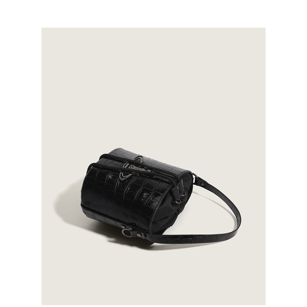 Túi Đeo Vai Dây Rút Họa Tiết Da Cá Sấu Thời Trang Cho Nữ