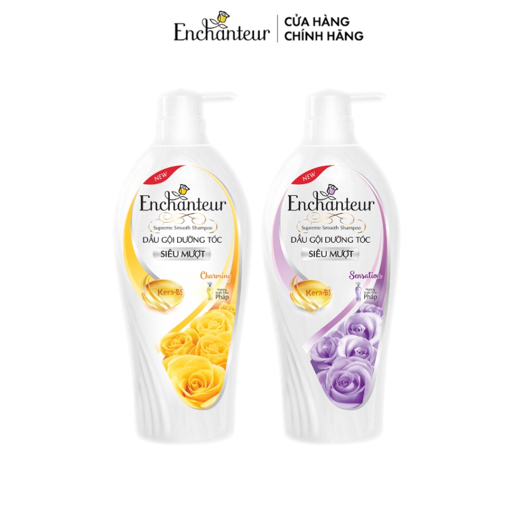 Dầu gội dưỡng tóc siêu mượt Enchanteur Charming/Sensation Keratin 650g