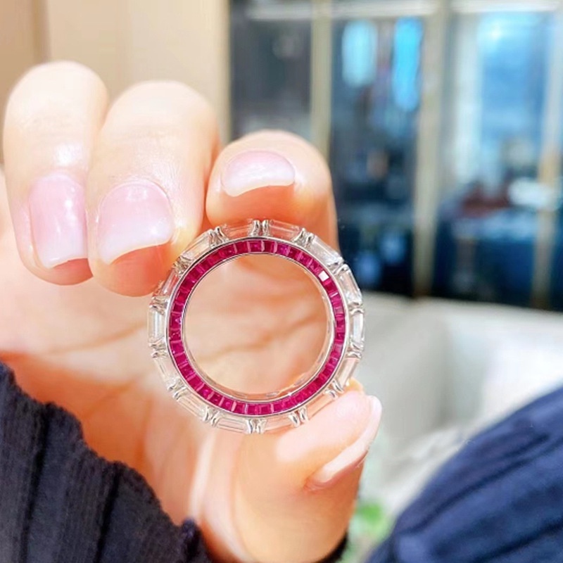 Nhẫn  BạC 925 4 * 6 7G ĐíNh Đá Xinh XắN