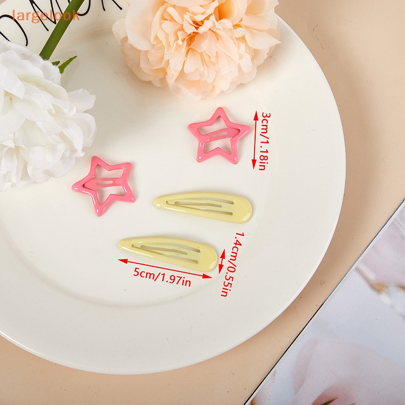 Bộ 2 Kẹp Tóc Kim Loại Hình Ngôi Sao Nhiều Màu Sắc Phong Cách Hàn Quốc Y2K