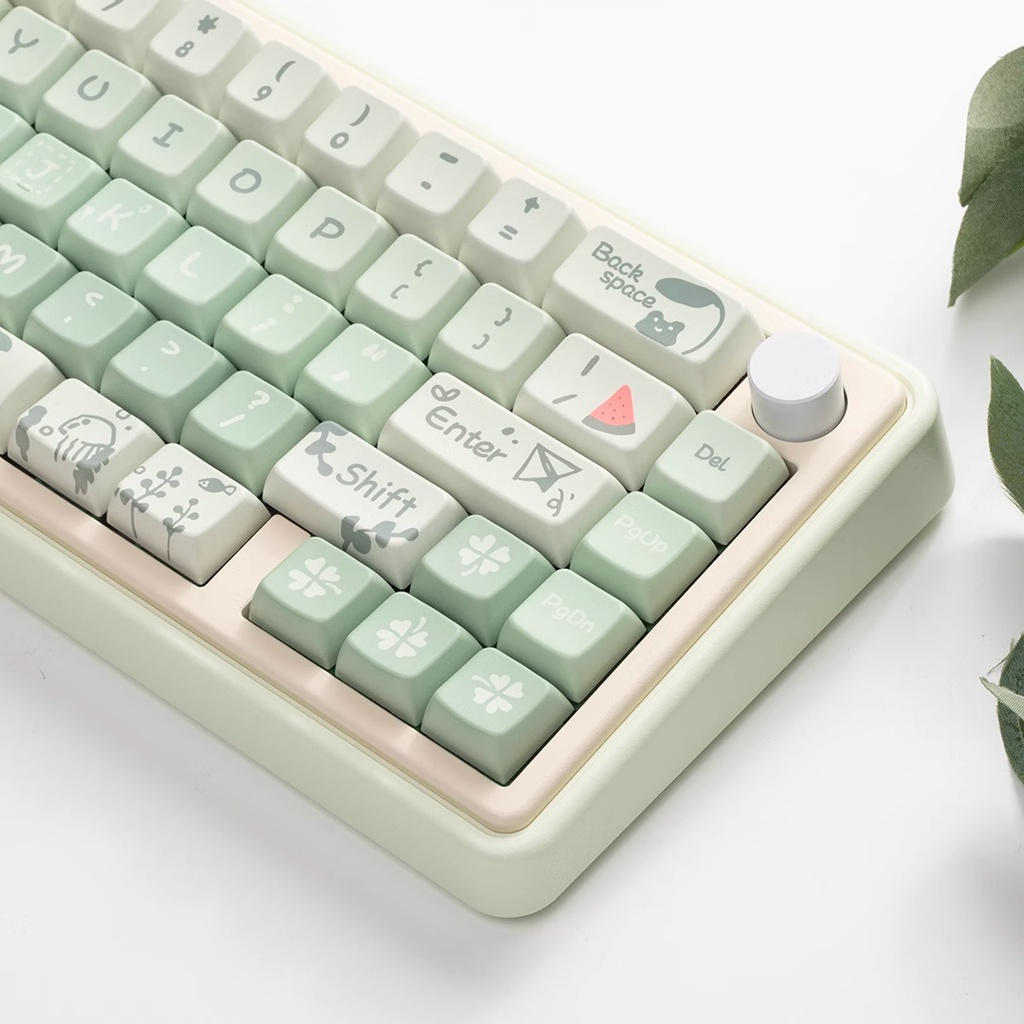 Ếch Nhỏ Keycaps MDA Profile Hoạt Hình Chủ Đề Mùa Hè PBT Dye Sub Bàn Phím Cơ Keycap