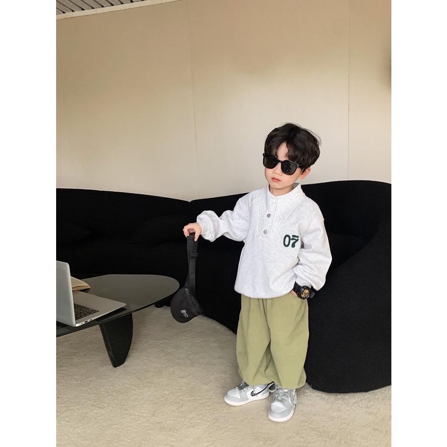 Áo Sweater POLO Cổ Đứng Thời Trang Nhật Hàn Dành Cho Bé 90-150cm