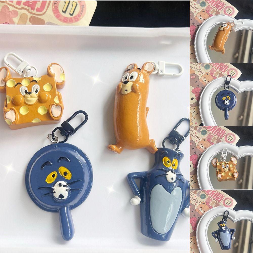 Shanrong Móc Chìa Khóa acrylic Họa Tiết Hoạt Hình tom Và jerry Phong Cách Hàn Quốc Cá Tính Dành Cho Nữ charms