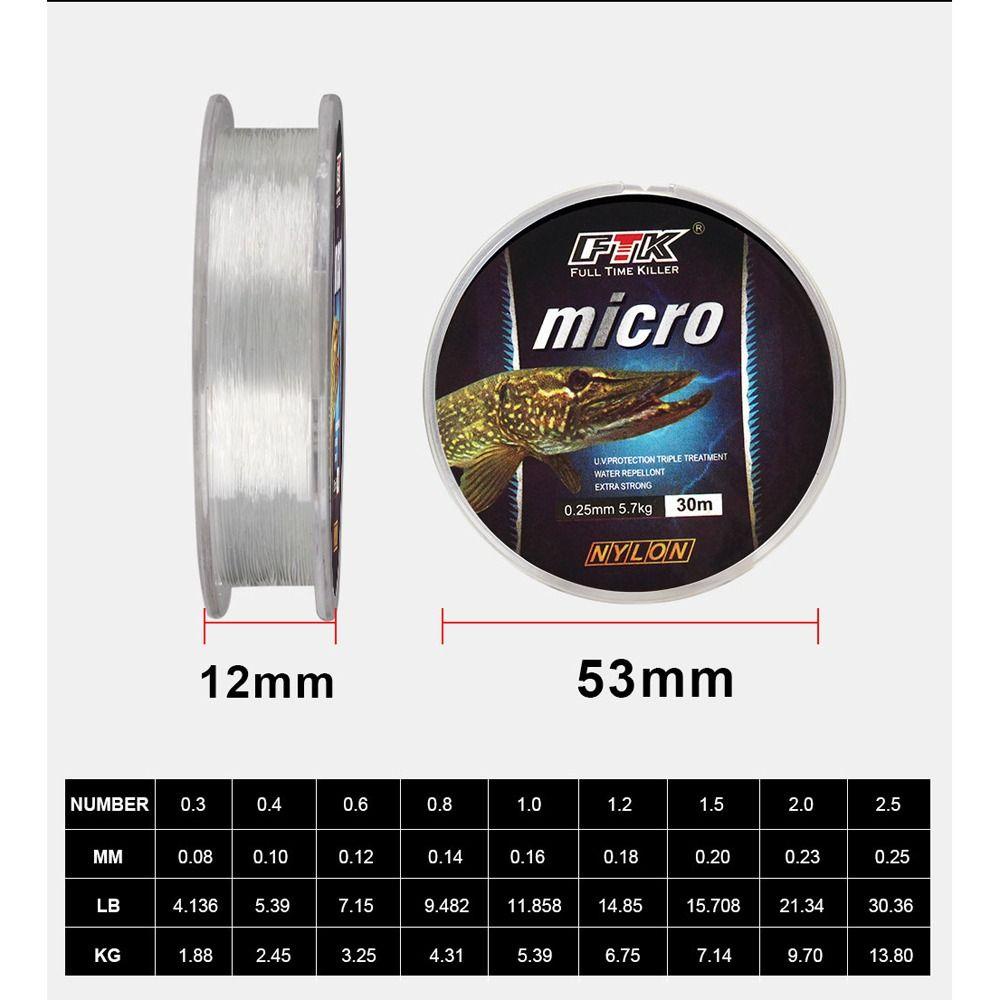 Dây câu cá băng dalton, dây câu cá phủ chìm 0,3-2,5 mm dây nylon monofilament 30m 9 kích cỡ câu cá mùa đông nước mặn
