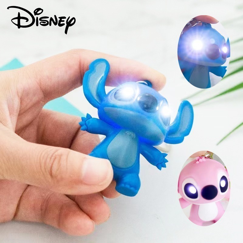Móc Khóa Hình Búp Bê Stitch Disney Có Đèn Pin LED Và Âm Thanh Dễ Thương