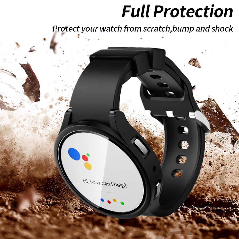 Ốp Bảo Vệ Bằng PC Cứng + Kính Cường Lực Cho Đồng Hồ Thông Minh Samsung Galaxy Watch 6 / 5 / 4 40mm 44mm 6 Classic 47mm 43mm
