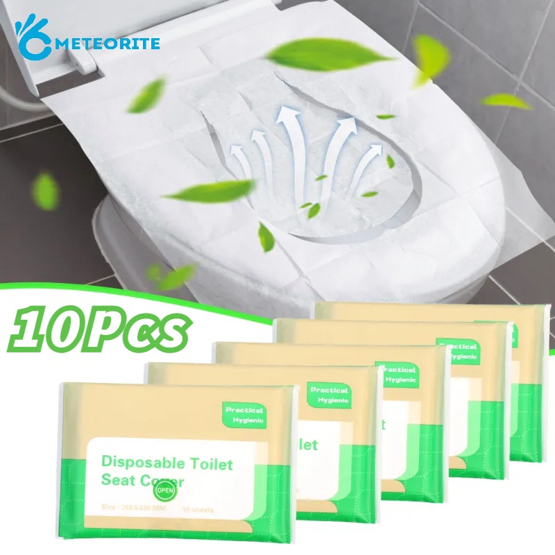 10 tờ giấy phân hủy sinh học dùng một lần / du lịch khách sạn tấm lót ghế nhà vệ sinh phụ kiện phòng tắm
