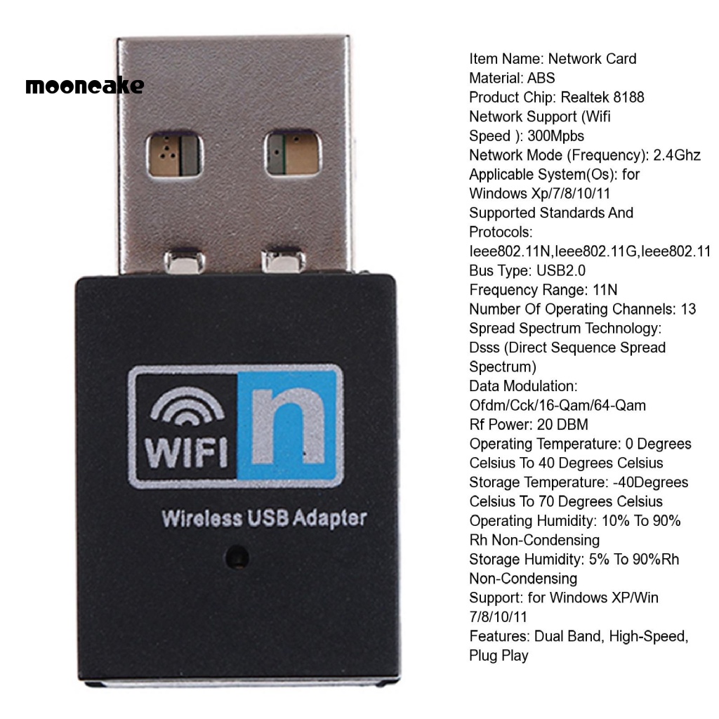 Usb Phát WiFi 8188 Chip AP Thẻ Mini 300Mbps Không Dây