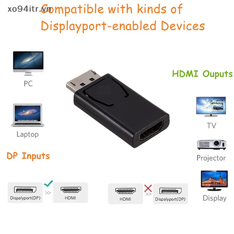 Xoitr displayport to hdmi-tương thích adapter dp nam sang nữ cáp âm thanh video tương thích hdmi hd 4k 1080p cho pc tv laptop vn