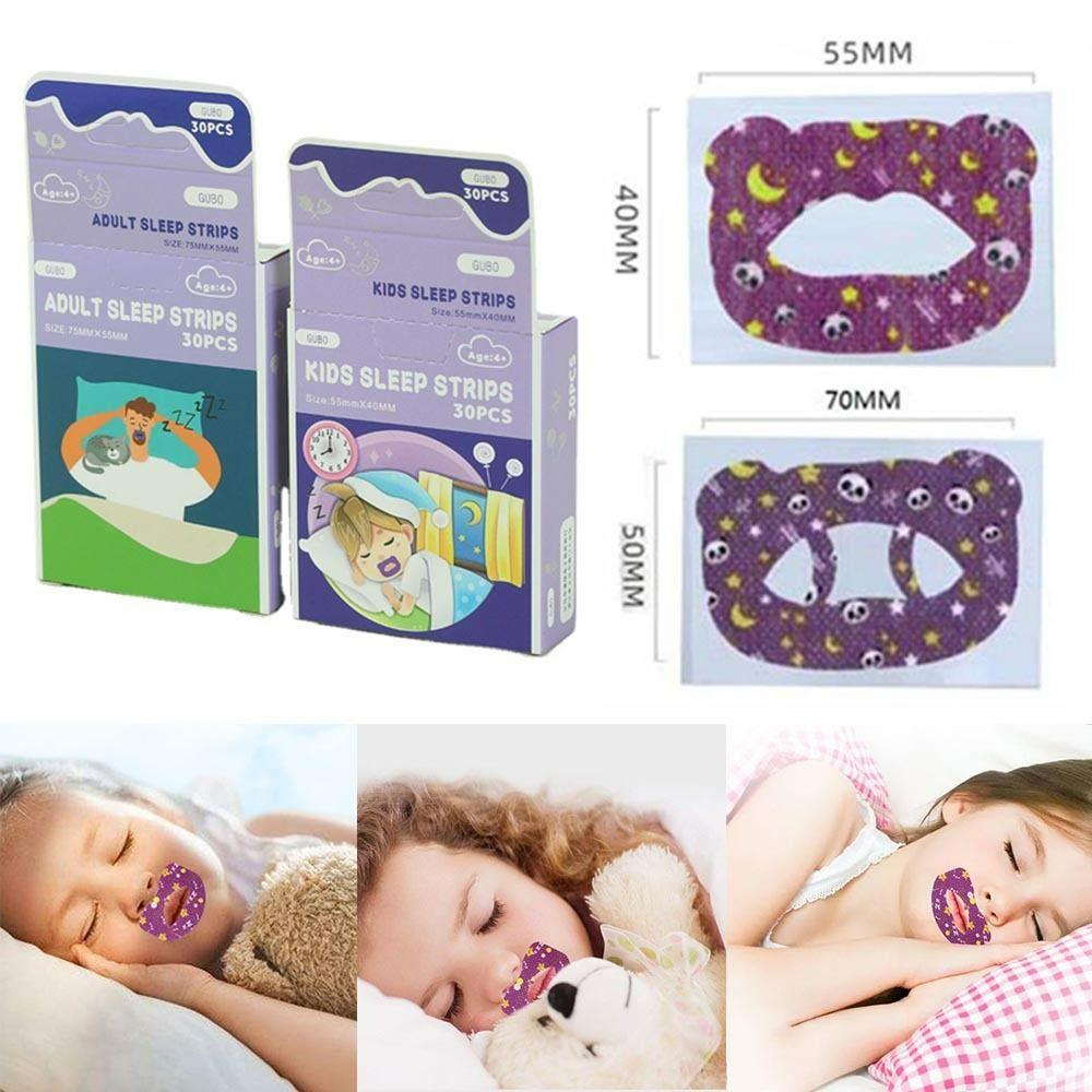Banana1 30 cái băng ngậm miệng, chăm sóc sức khỏe ngừng ngáy miệng miếng dán thở, thân thiện với da vải không dệt hỗ trợ giấc ngủ miệng dễ dàng ngủ băng cậu bé