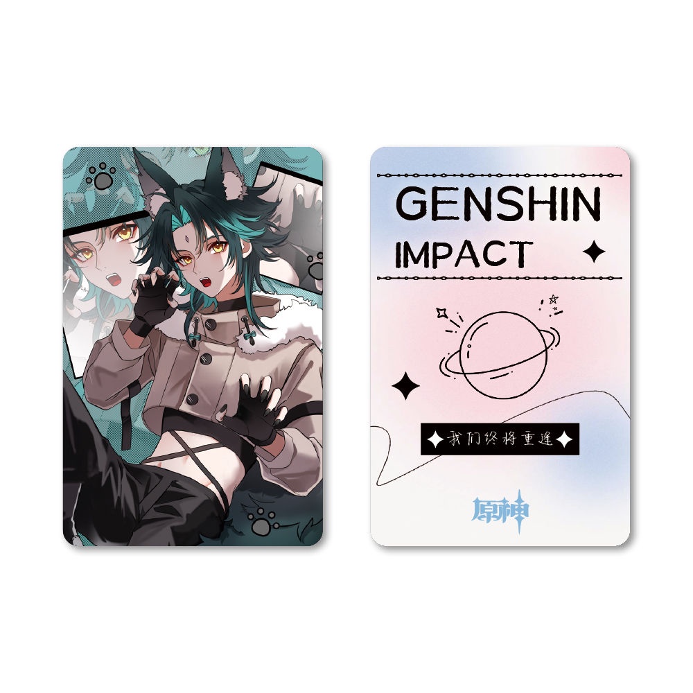 Genshin impact ngoại vi laser mô hình nhỏ xe tải nhỏ cắt tròn thẻ lomo dày người nổi tiếng món quà phái sinh p5fh