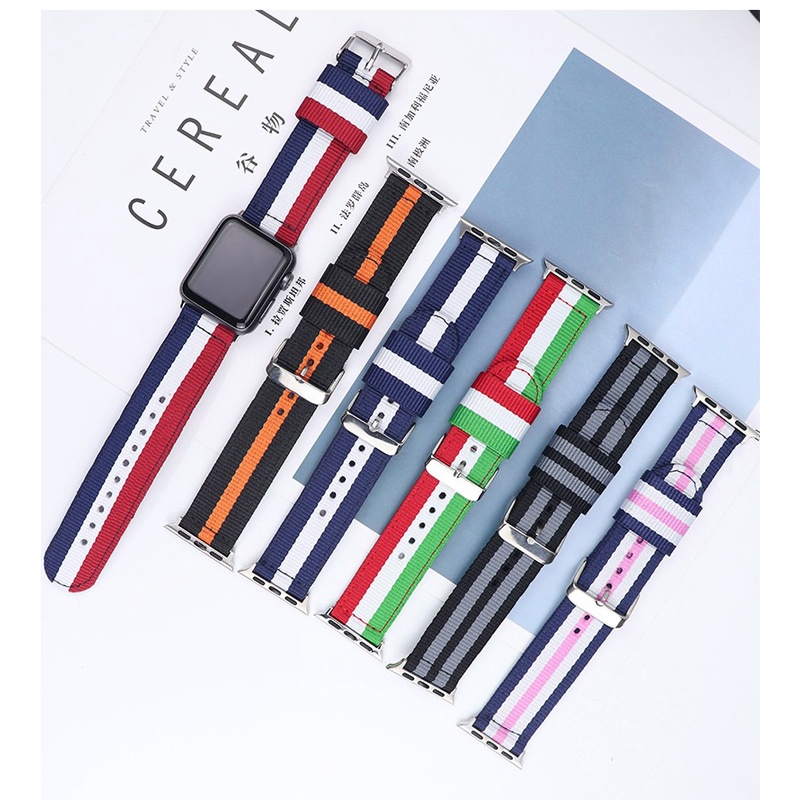 Cnagain nylon canvas strap cho apple watch ultra series 8/7/6/5/4/3/2/1 se vòng đeo tay bằng vải vòng đeo tay cho iwatch 49mm 45mm 41mm 44mm 40mm 42mm 38mm phụ kiện đồng hồ thông minh