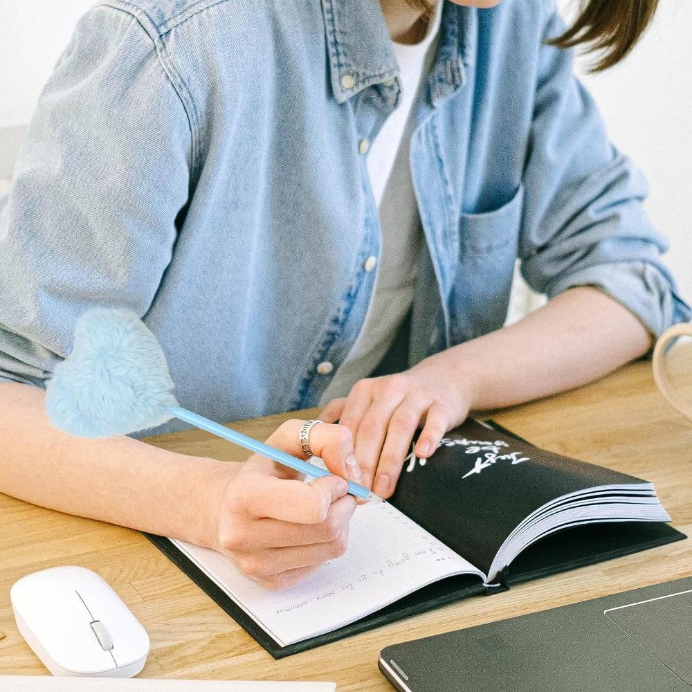 UUMIR Bộ 6 Cây Bút Bi Hình Trái Tim Màu Hồng / Trắng / Xanh Dương Xinh Xắn