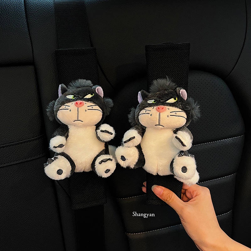1Pc Car Safety Belt Shoulder Pad Cover Cute Four Seasons Universal Car Summer Lucifer Car Interior Decoration Safety Belt dxzj