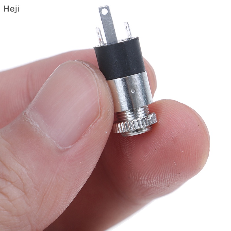 Heji 5pcs silver pj392 3.5mm stereo female audio headphone connector jack socket plug vn
