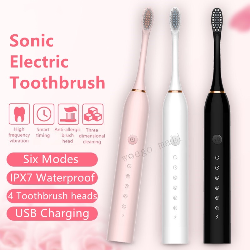 Bàn Chải Điện Đánh Răng Tự Động 6 Chế Độ, Đánh Răng , Làm Trắng Và Chăm Sóc Răng Toàn Diện, Chống Thấm Nước IPX7