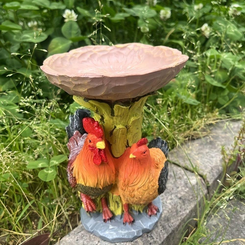Dalton rooster bird feeder, resin funny animal bird feeder, những người yêu thích chim mộc mạc thực tế không thấm nước sáng tạo