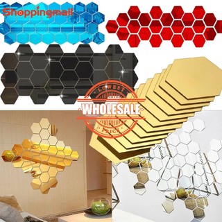 Gương Dán Tường Bằng Nhựa acrylic Không Kính Hình Lục Giác Dùng Trang Trí diy