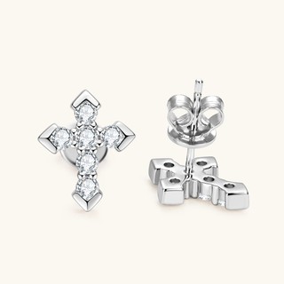 Moissanite Bông tai Phụ nữ 925 bạc tinh khiết thập tự giá bông tai