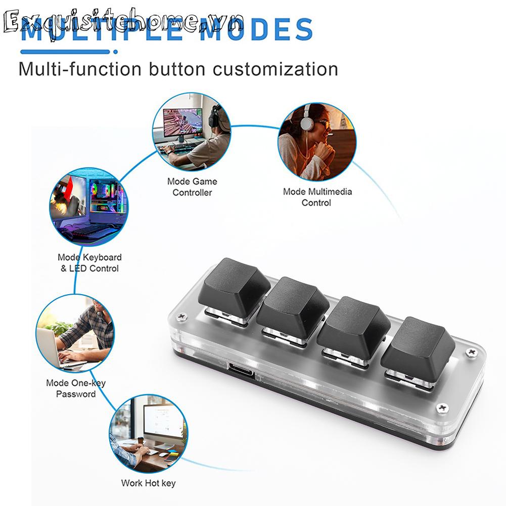 Rgb macro 3 key / 4 phím có thể lập trình bàn phím chơi game cơ one-handed