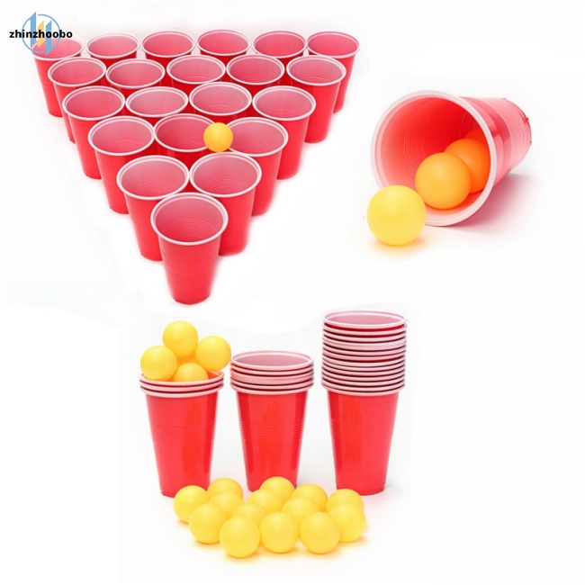 Zhin nguồn cung cấp sự kiện beer pong kit party fun 24cups 24 balls for adult table top board games trò chơi uống rượu trò chơi quán rượu bar bbq