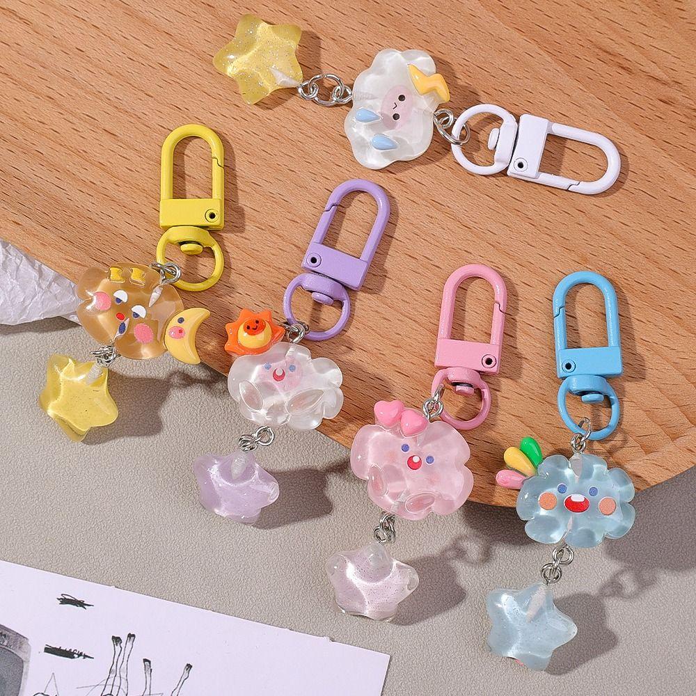 Isita Móc Khóa resin Nhỏ Hình Đám Mây Ngôi Sao Đám Mây Bầu Trời Đầy Sao Cho Học Sinh