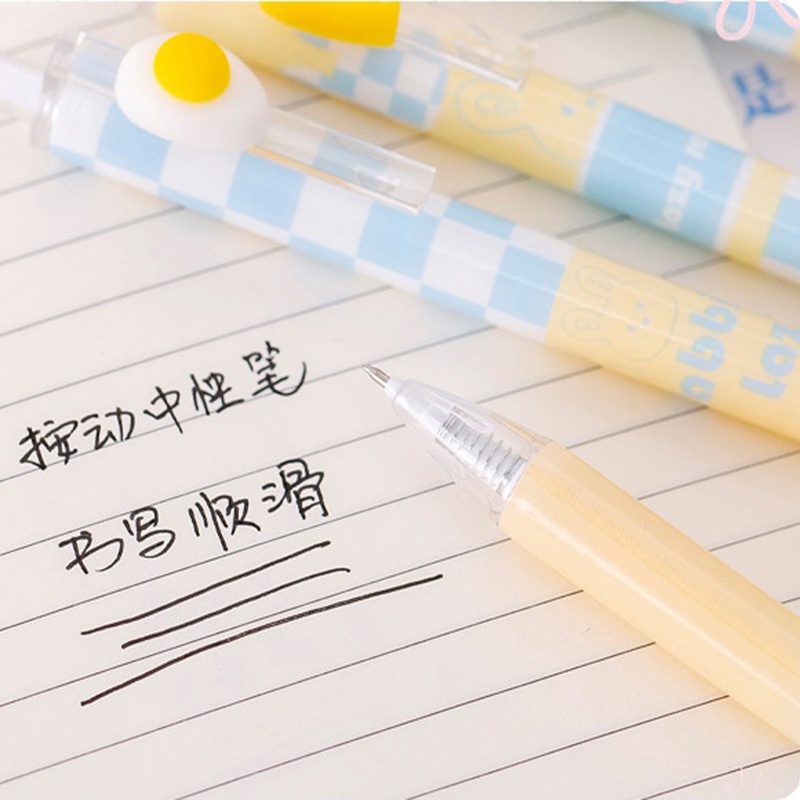 Phô Mai Trứng Gel Báo Chí Bút Gel Hoạt Hình Kawaii Nhanh Khô Đen Bút Mực Viết Bút Trường Văn Phòng Cung Cấp Văn Phòng Phẩm Miyia