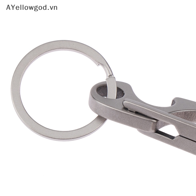 Ayellowgod 1pc titanium alloy carabiner multi-function keychain outdoorwaist treo chain ring buckle beer bottle opener tool vn