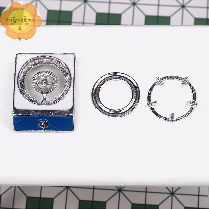 Vastji 1set 1:12 dollhouse miniature soup pot pan w / cover gas stove kitchen model decor toy doll house accessories vn