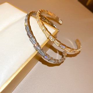 Hàn quốc light luxury zircon opal open bracelet fashion personality vòng tay đa năng niche high-end jewelry