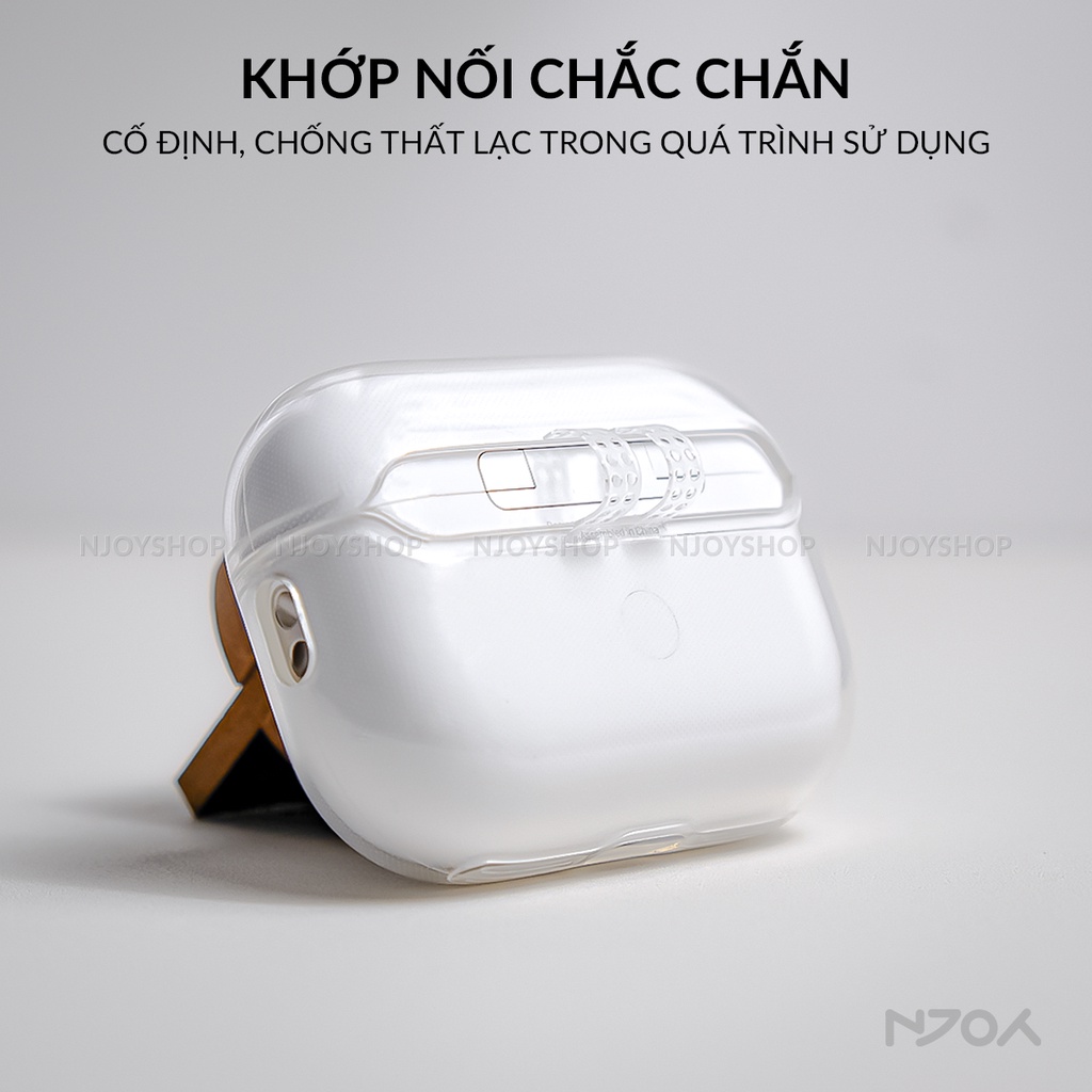 Ốp Trong Suốt Chống Sốc Bảo Vệ Chất Liệu Tpu Có Móc Khóa Chống Thất Lạc Cho Tai Nghe Airpods 3 Airpods Pro 2 Njoyshop