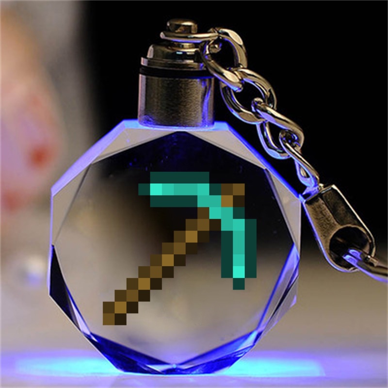 Minecraft pha lê móc chìa khóa phim hoạt hình mặt dây chuyền lưu niệm anime vòng chìa khóa wither enderman