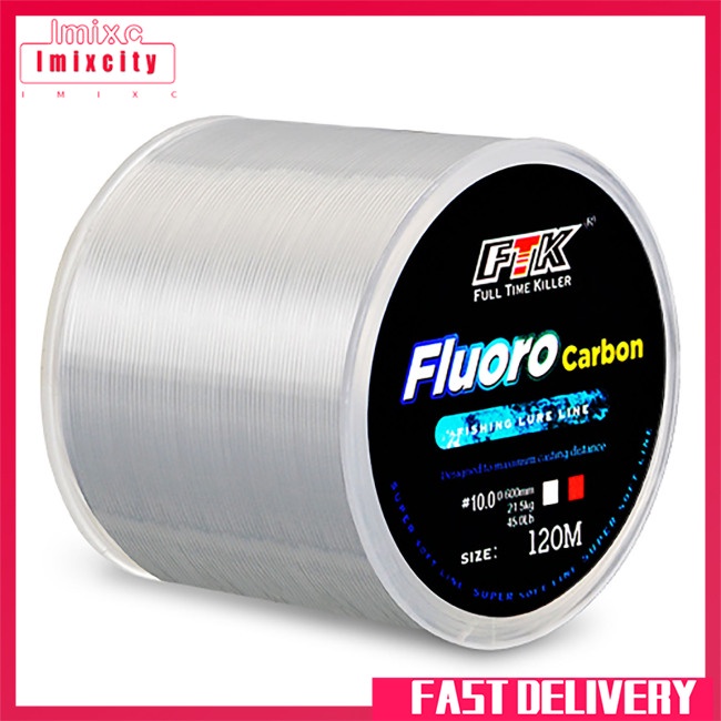 Dây câu cá bằng sợi carbon imixcity 120m 4.13-34.32lb nhiều màu dây câu cá lure chống mài mòn siêu mạnh